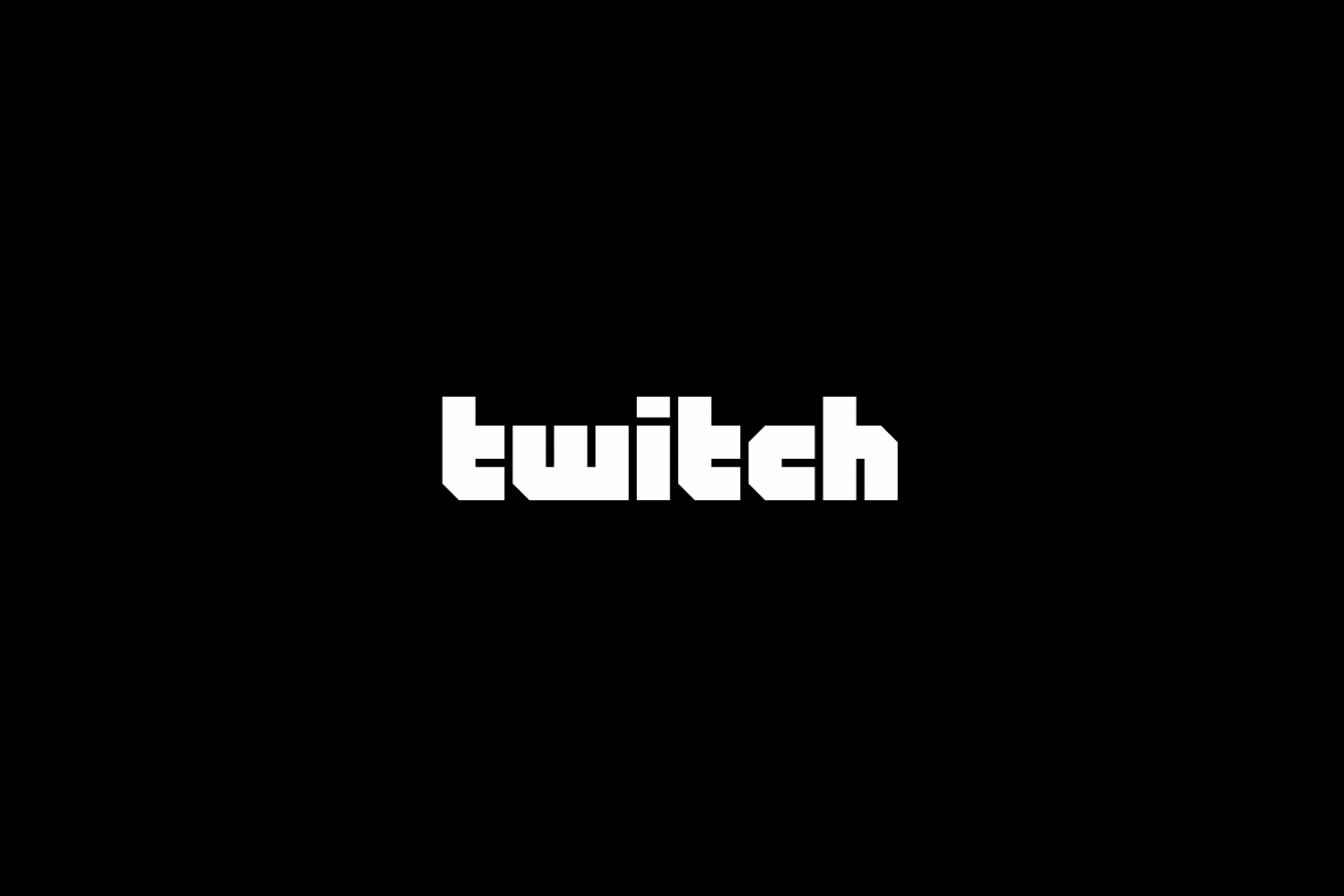 Extruded Twitch wordmark animation